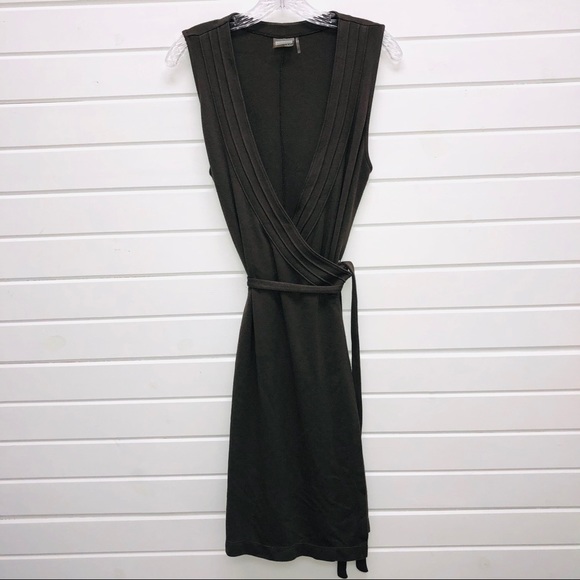 Athleta Dresses & Skirts - Athleta Sleeveless Wrap Dress Earthy Olive Green